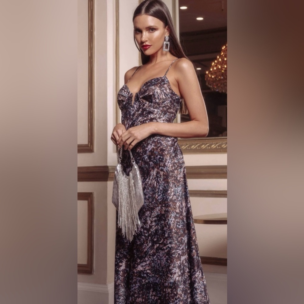 ASTR the Label Coralie Sequin Print Dress Size Small